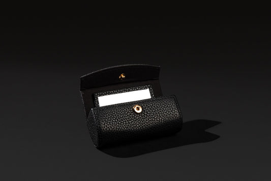 Noir Leather Lipstick Case
