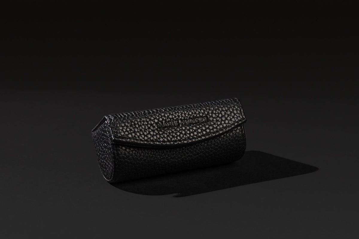 Noir Leather Lipstick Case