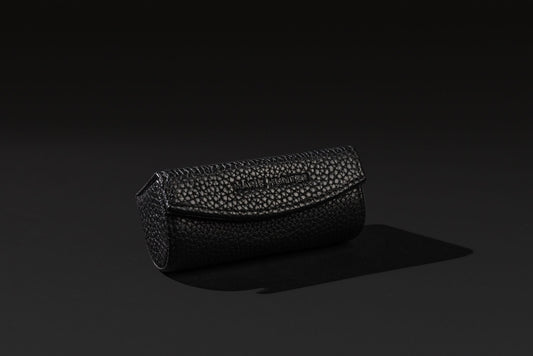 Noir Leather Lipstick Case